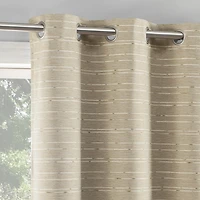 Sun Zero Drayton Slub Detail Magnetic Closure 100% Blackout Grommet Curtain Panel Pair
