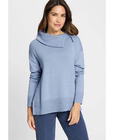 Olsen Women's Sweater with Convertible Neckline