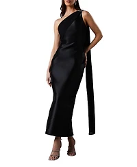 Coast Women's One Shoulder Twill Gown