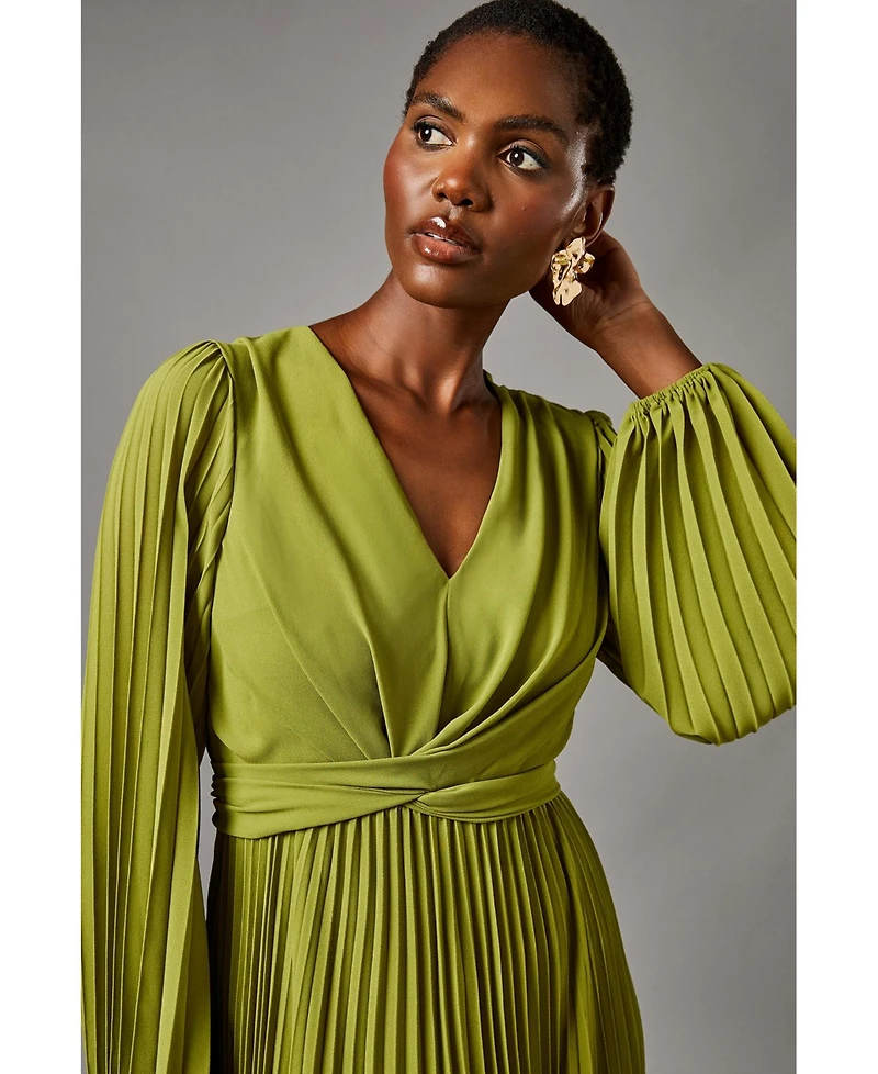 Coast Women's Pleated Wrap Front Dress