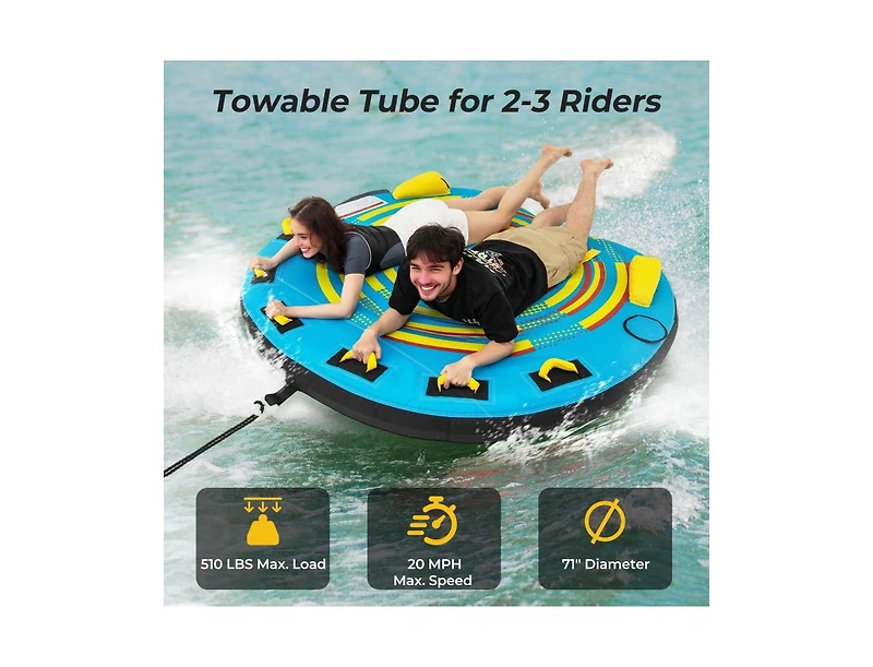 Akiudex 2-Person Towable Tube with Dual Use and U-Shaped Design