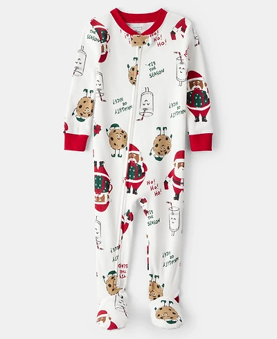 Carter's Baby Boys Christmas Santa Print Long-Sleeve Snug Fit 1-Piece Pajamas