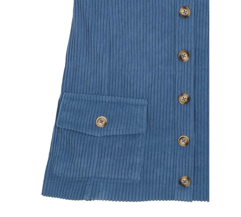 Rare Editions Big Girls 3 piece Knit Vest, Corduroy Skort and Necklace Set