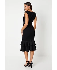 Coast Women's Satin Back Crepe Dress With Peplum