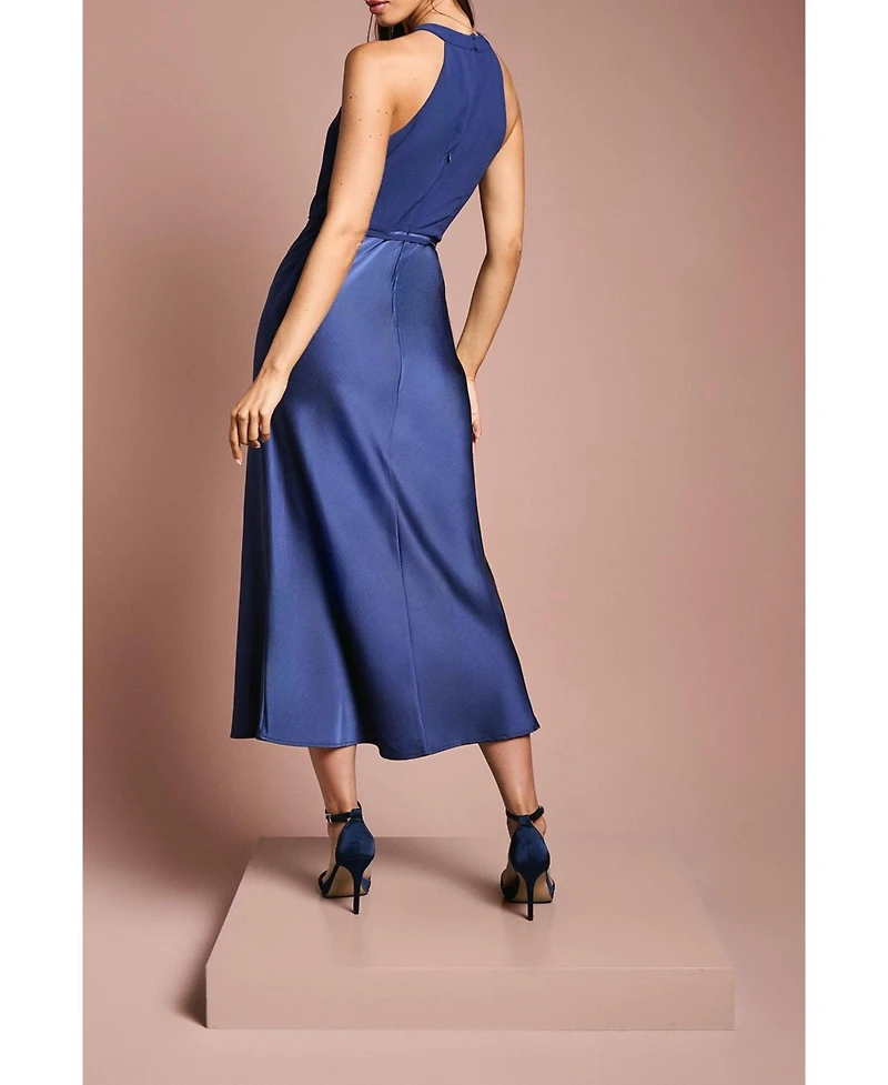 Oasis Women's Satin Halter Neck Bridesmaid Dress