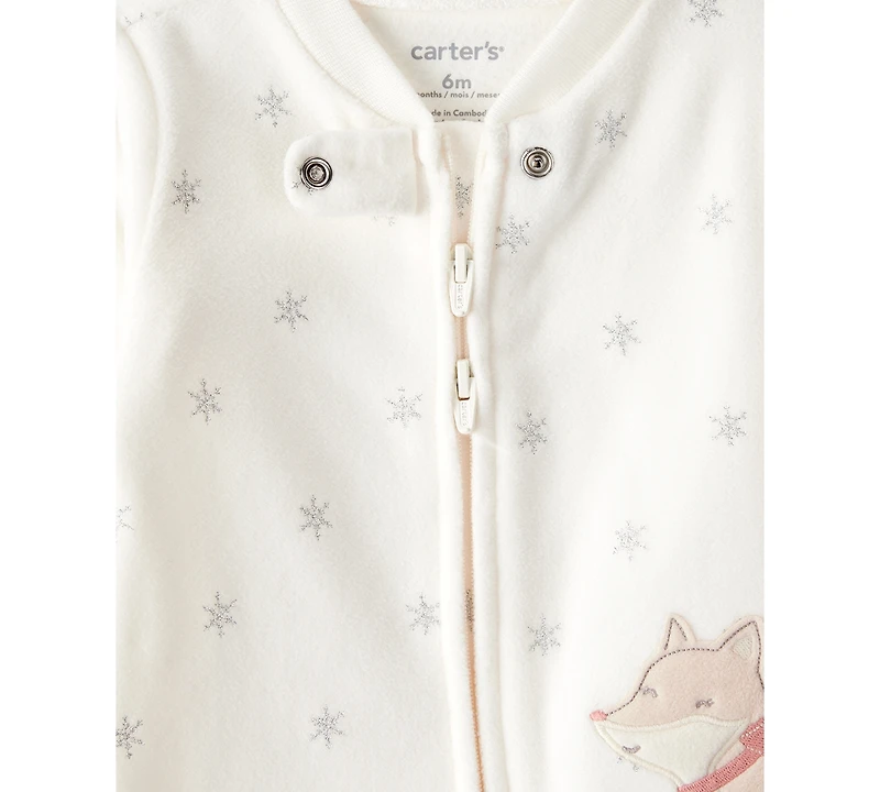 Carter's Baby Girls Fox Zip-Up Sleep and Play Coverall