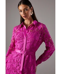 Coast Lace Long Sleeve Shirt Dress