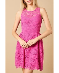 Oasis High Neck Lace Detailed Mini Dress