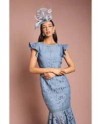 Coast Women's Frill Sleeve Lace Flute Hem Dress