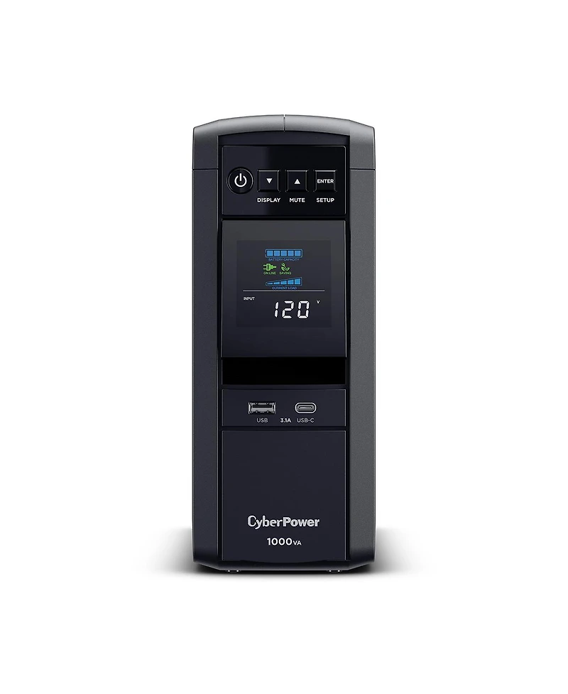 CyberPower CP1000PFCLCDTAA 1000VA/600W PFC Sinewave LCD Mini-Tower Ups System, Taa Compliant, Black
