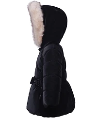 Rokka&Rolla Toddler Girls Luxe Bow Puffer Coat