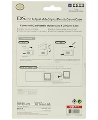 Hori Ds Lite Adjustable Stylus Pen & Game Case Hori- Colors varies