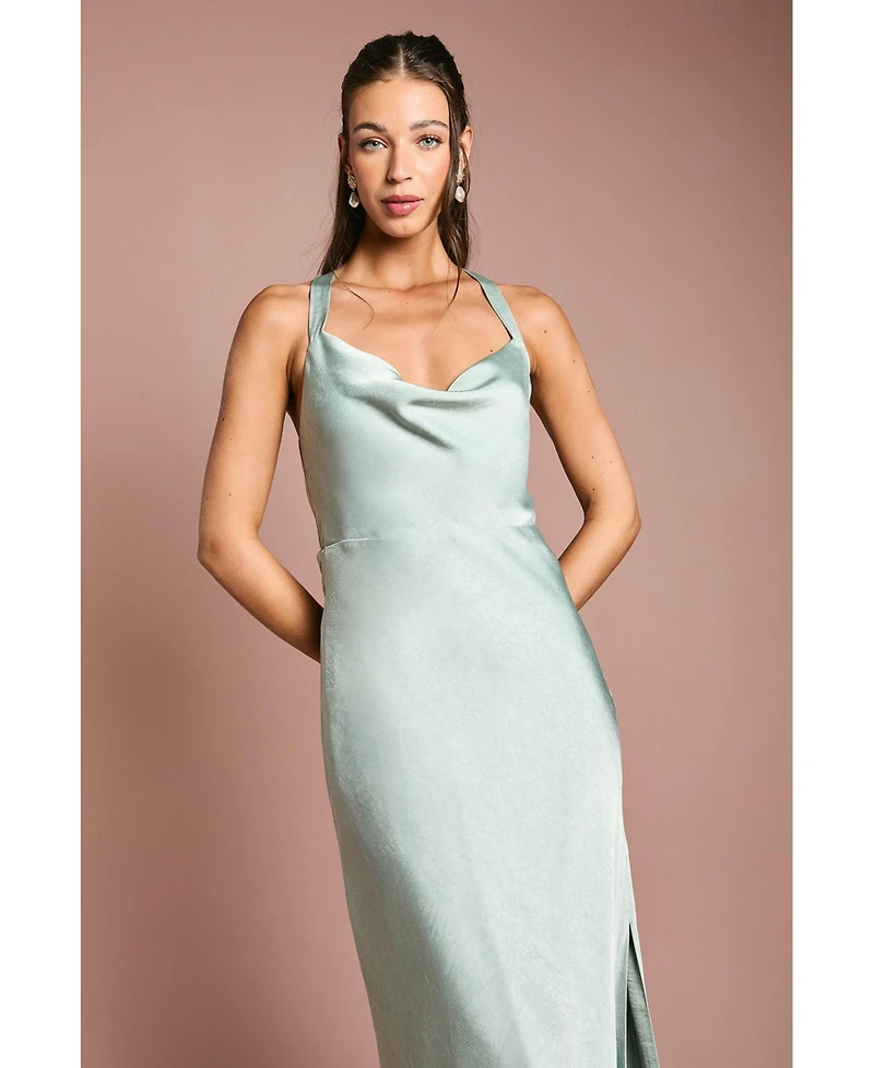 Oasis Women's Satin Bridesmaids Dress