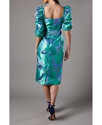 Coast Bubble Sleeve Jacquard Dress