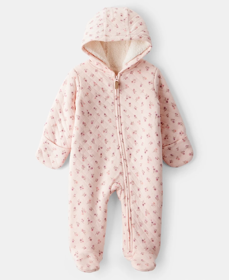 Carter's Baby Girls Long Sleeves Floral Print Jumpsuit