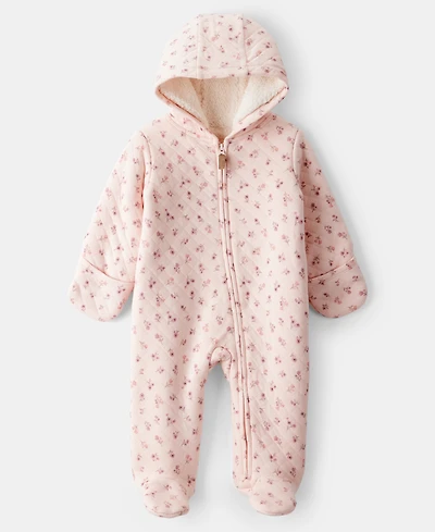 Carter's Baby Girls Long Sleeves Floral Print Jumpsuit