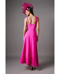 Coast Women's Strappy Crepe Corsage Midi Dress
