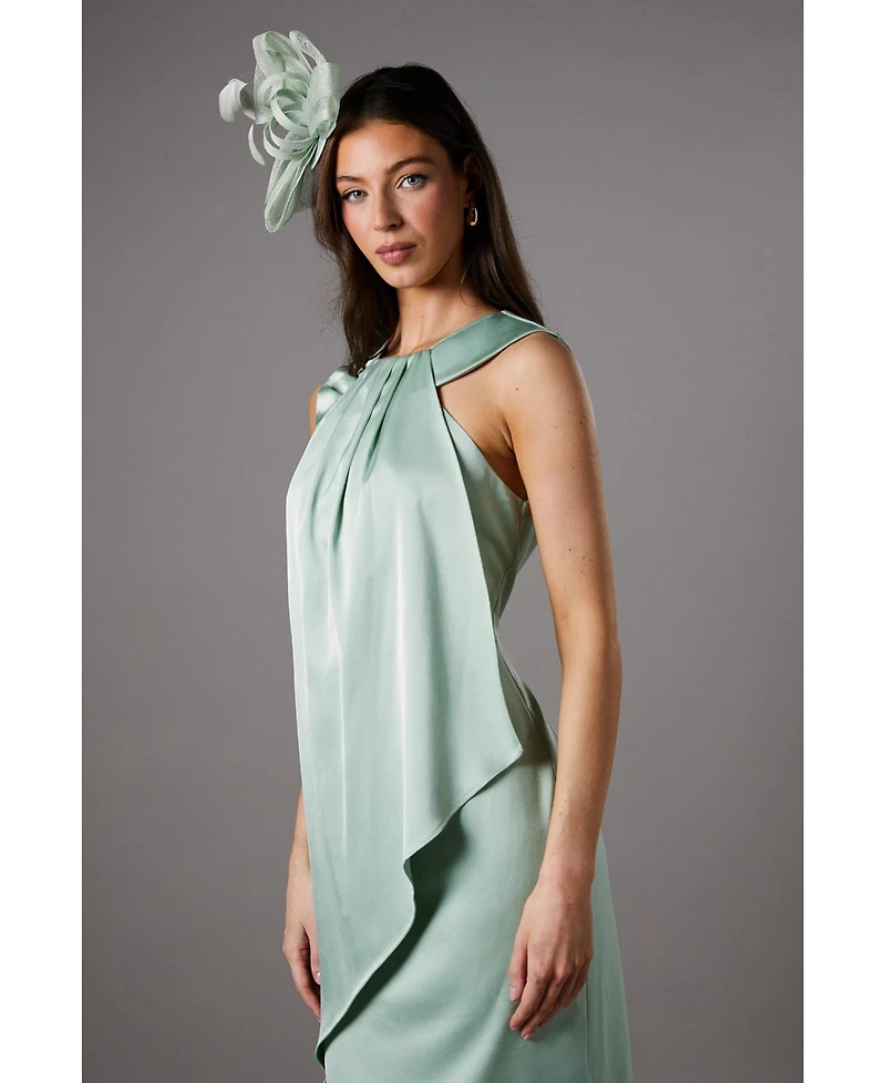 Coast Women's Sleeveless Satin Frill Midi Dress