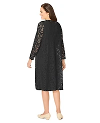 Woman Within Plus 2 Piece Lace Jacket Dress