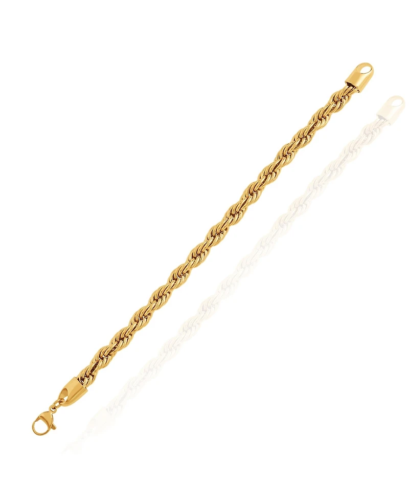 Lucky Brand Mens Gold-Tone Rope Chain Bracelet