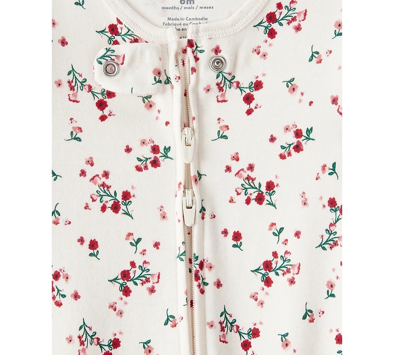 Carter's Baby Girls Floral Zip-Up Sleep and Play Coverall