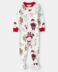 Carter's Baby Boys Christmas Santa Print Long-Sleeve Snug Fit 1-Piece Pajamas