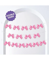 Big Dot of Happiness Tying the Knot Garland Banner, 30 Feet of Cord, 15 Double-Sided Pink Bow Pieces
