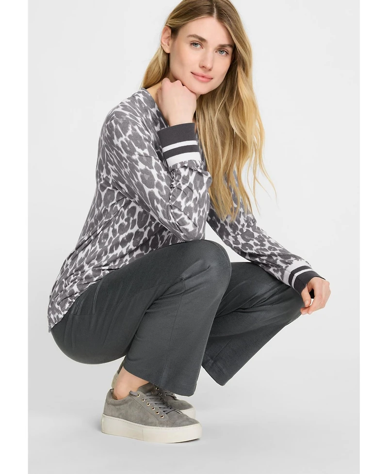 Olsen Women's Allover Leopard Print T-Shirt