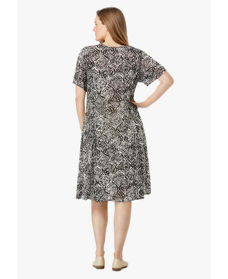 Woman Within Plus Short Crinkle Dress