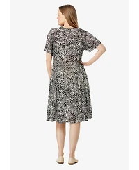 Woman Within Plus Short Crinkle Dress