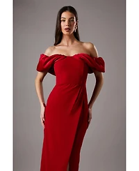 Coast Volume Sleeve Corset Column Maxi Dress