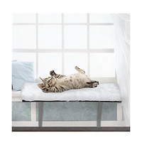Zeus & Ruta Wall-Mounted Cat Window Seat with Cushion in White