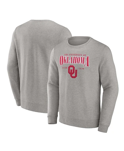 Fanatics Men's Gray Oklahoma Sooners True Classics Act Fast Fleece Pullover Sweatshirt