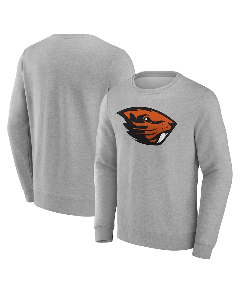 Fanatics Men's Gray Oregon State Beavers Applique Fleece Pullover Sweatshirt