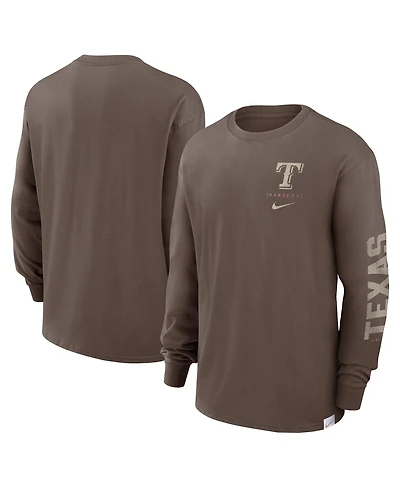 Nike Men's Light Brown Texas Rangers Statement Max90 Long Sleeve T-Shirt