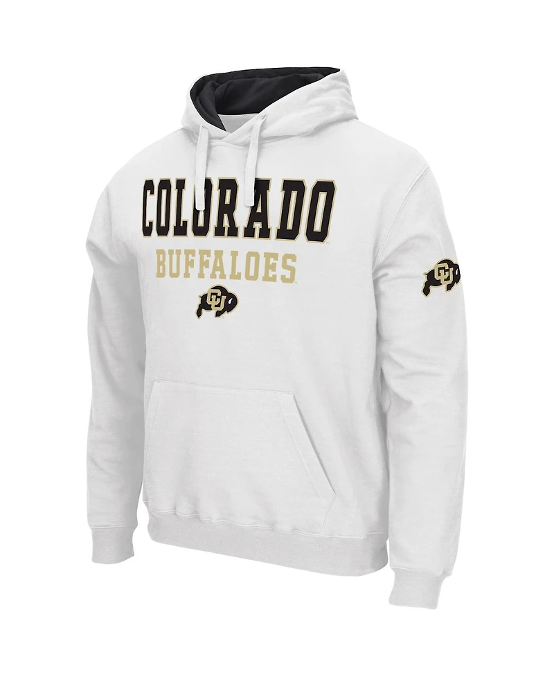 Colosseum Men's White Colorado Buffaloes Sunrise Pullover Hoodie