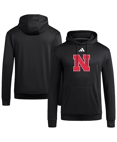 Adidas Men's Black Nebraska Huskers Locker Logo Fleece Pullover Hoodie