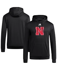 Adidas Men's Black Nebraska Huskers Locker Logo Fleece Pullover Hoodie