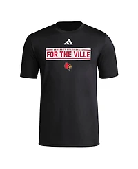Adidas Men's Black Louisville Cardinals Locker Slogan Pre-Game T-Shirt