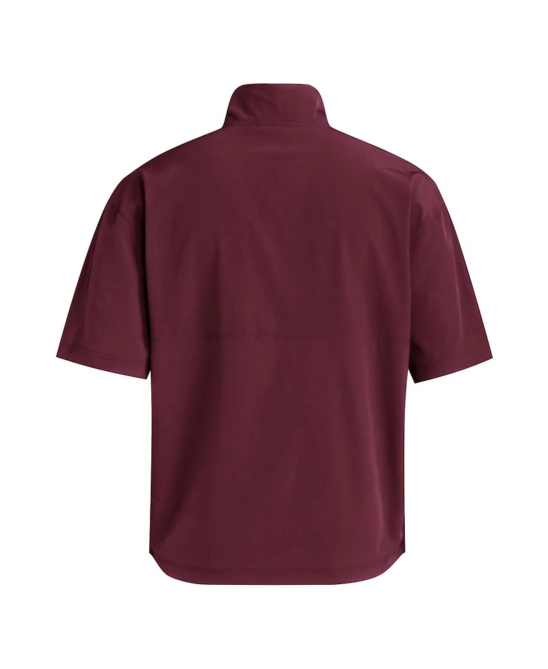 Adidas Men's Maroon Arizona State Sun Devils Woven Quarter-Zip Short Sleeve Pullover Hoodie