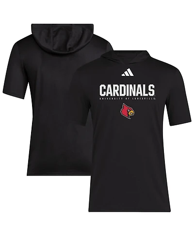 Adidas Men's Black Louisville Cardinals 2025 Areoready Sideline Training Hooded T-Shirt