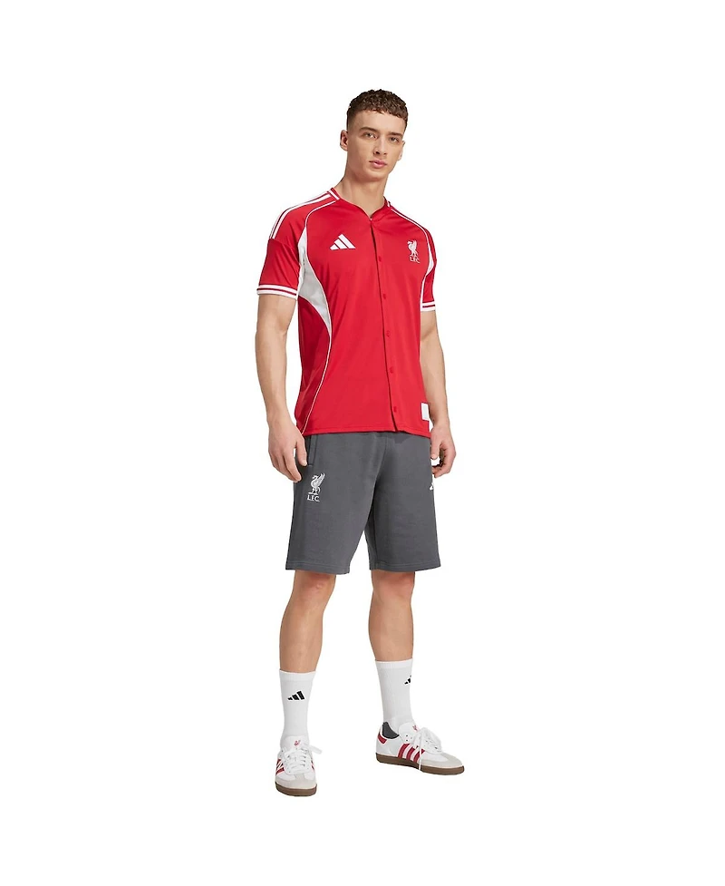 Adidas Men's Red Liverpool Full-Button Baseball Jersey