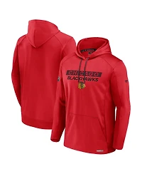 Fanatics Men's Red Chicago Blackhawks Authentic Pro Rink Fleece Pullover Hoodie