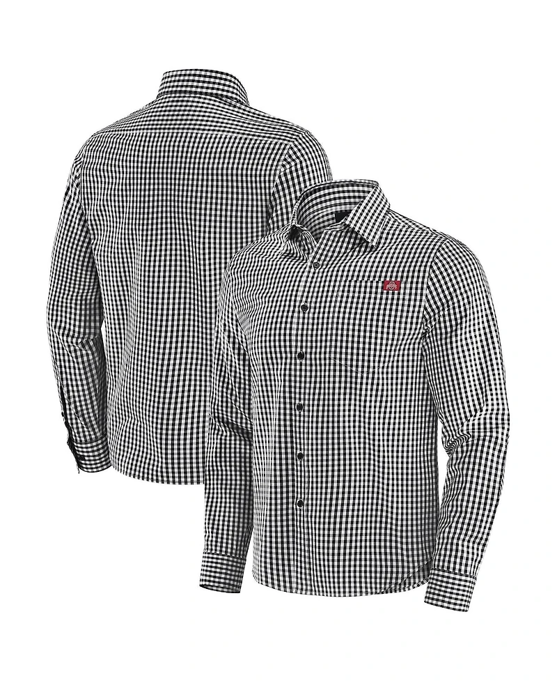 J. Palmer Men's Black Ohio State Buckeyes Dual Threat Long Sleeve Button-Up Shirt