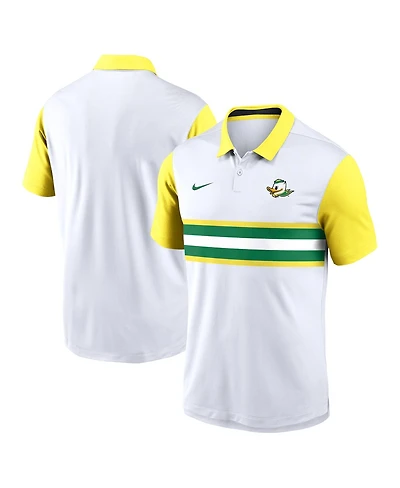 Nike Men's White/Yellow Oregon Ducks Athletic Prep Alt Logo Vapor Performance Polo Shirt