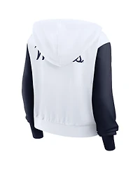 Nike Women's White Arizona Wildcats Cropped Beyond Capability Color-Block Script Full-Zip Hoodie