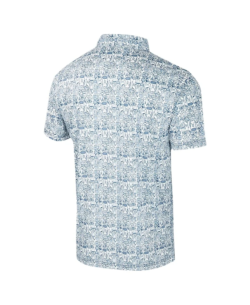 Colosseum Men's Navy West Virginia Mountaineers It's Time Allover Print Polo Shirt