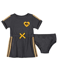 Colosseum Baby Boys and Girls 2-Piece Black Iowa Hawkeyes Xur Dress Bloomer Set