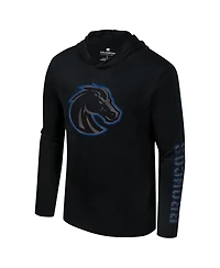 Colosseum Men's Black Boise State Broncos Color Pop Active Blend 2-Hit Long Sleeve Hooded T-Shirt