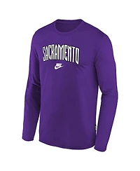 Nike Big Boys and Girls Purple Sacramento Kings Hardwood Classics Long Sleeve T-Shirt